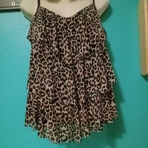 Leopard print  baby doll pajama top Size 14